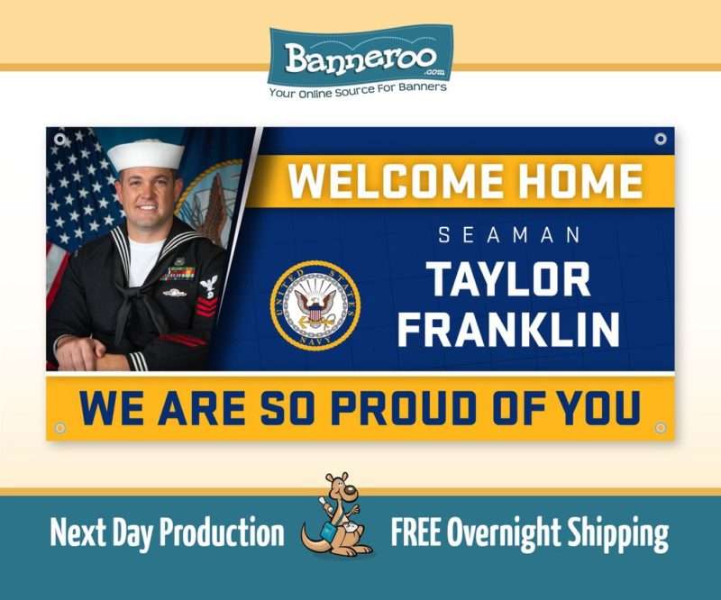 Navy Welcome Home Banner with Photo
