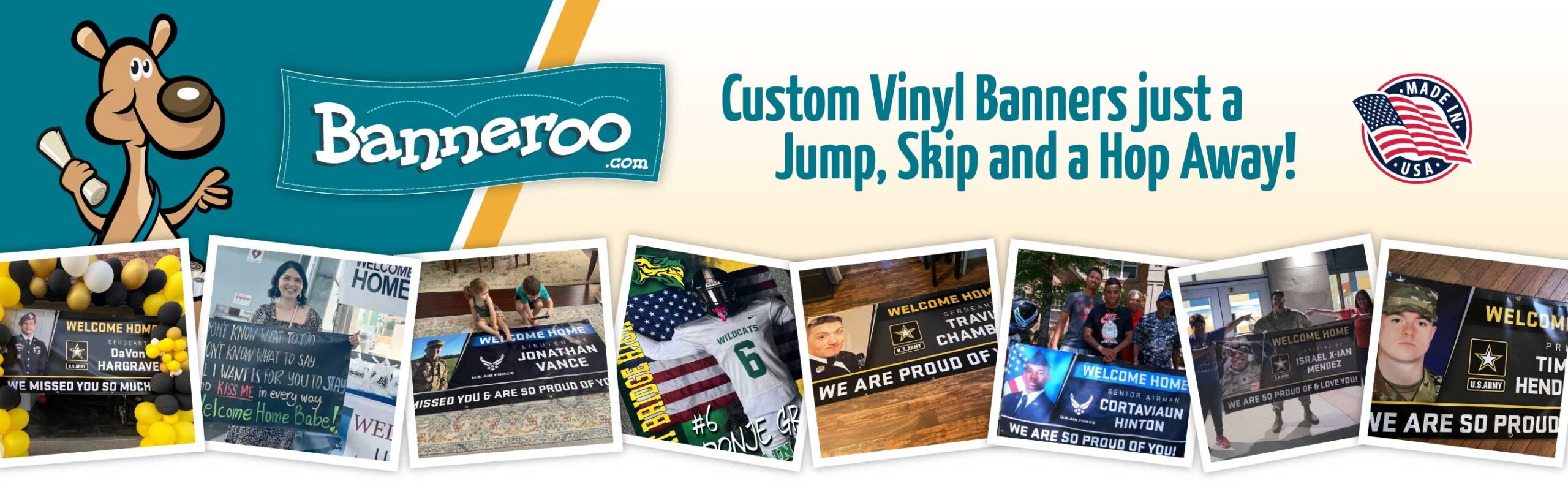 Banneroo Custom Banners for Military Homecoming and Senior Athletes and Students